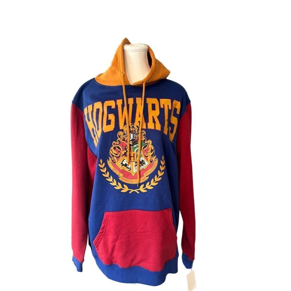 Harry Potter Hogwarts Crest Unisex Pullover Hoodie Wizard Fantasy Magical Size L